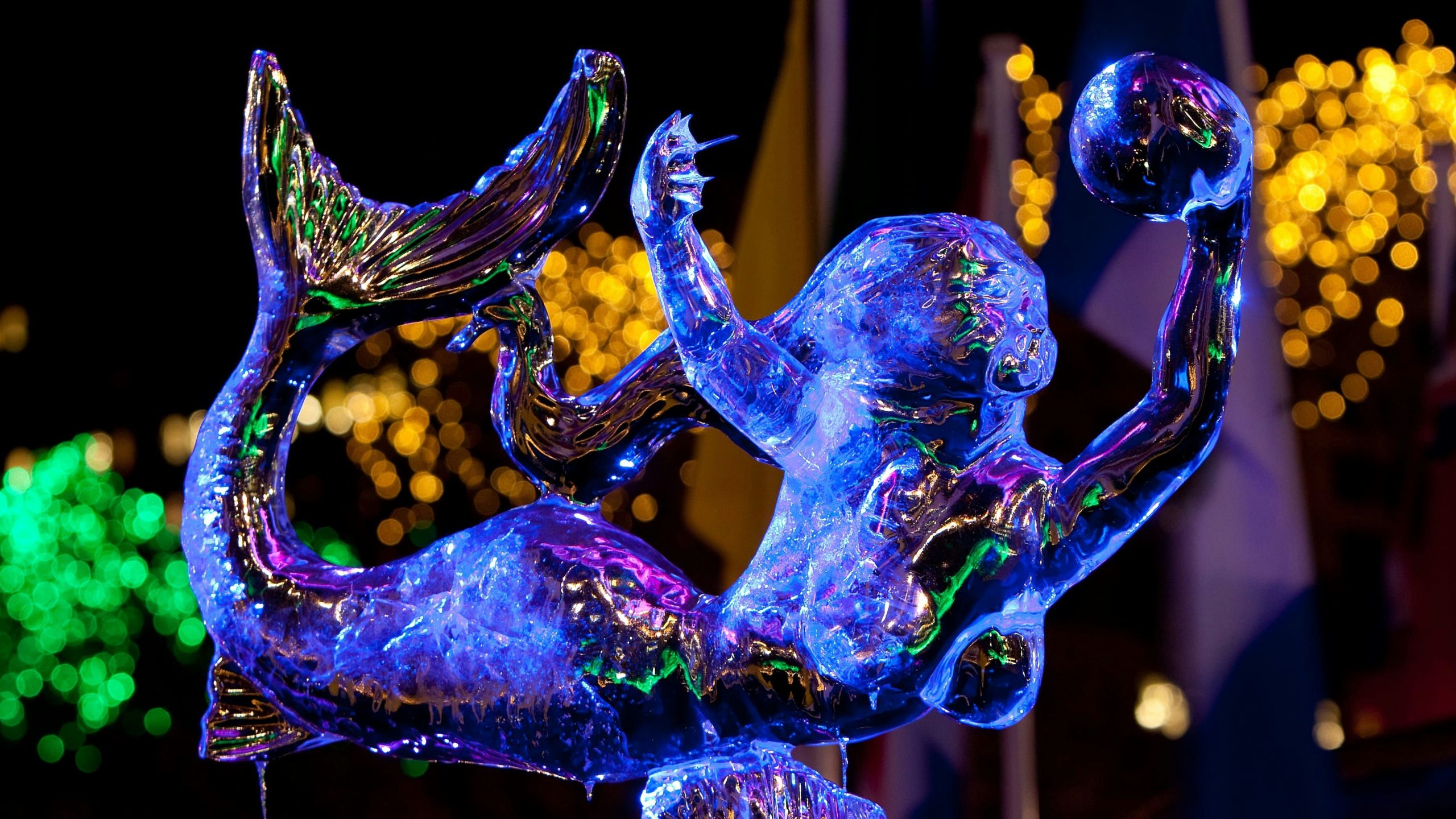 ice holiday mermaid sculpture